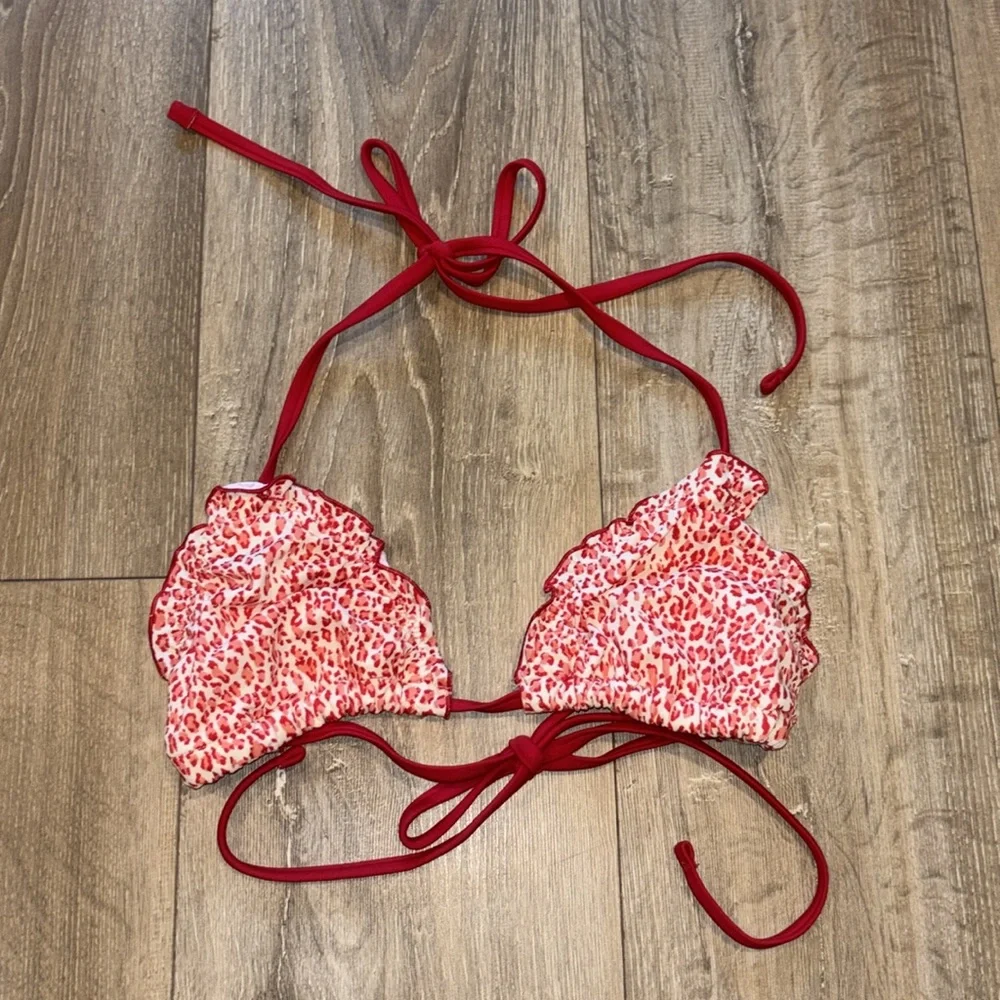 Frankie’s Bikinis Red & White Leopard Print Bikini